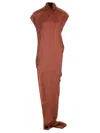 Rick Owens Button High-necked Sleeveless Dress In Brown