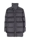 Rick Owens Long Down Jacket Turtle In Black