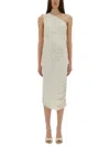 Rick Owens Amira Draped Jersey One-shoulder Dress In White