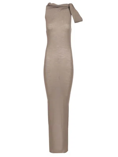 Rick Owens Long Dress In Light Wool