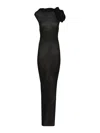 Rick Owens Long Dress In Light Wool Jackets Black In Black