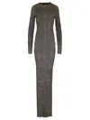 Rick Owens Gray Edfu Al Denim Maxi Dress In Grey