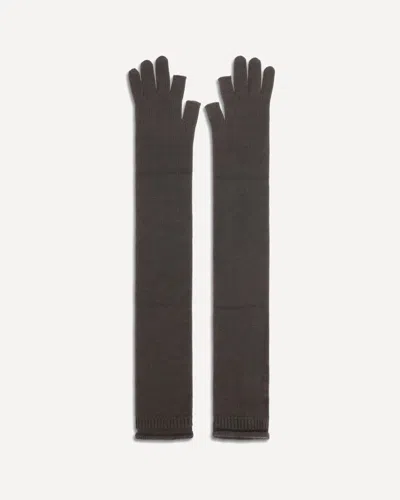 Rick Owens Long Fingerless Wool Gloves In Gray