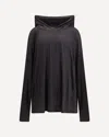 Rick Owens Long Hooded T-shirt In Black