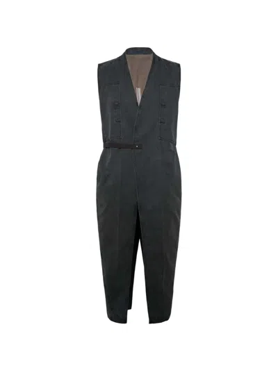 Rick Owens Long Lab Vest In Black