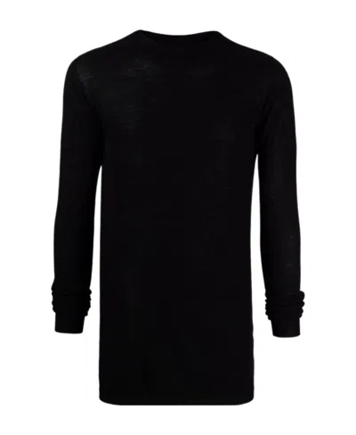 Rick Owens Long-line Ribbed Jumper In Black