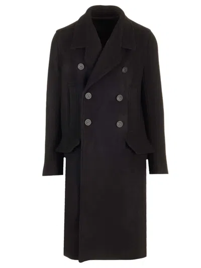 RICK OWENS LONG OFFICER'S COAT COATS BLACK