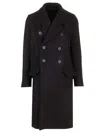 Rick Owens Officer Coat Structured Wide Lapels In Black