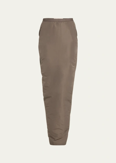 Rick Owens Long Pillar Skirt In Grey