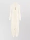 Rick Owens Long Ribbed Knit Cardigan With Shawl Collar In Neutral