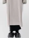 Rick Owens Long Satin Cuff Coat With Side Pockets In Neutral
