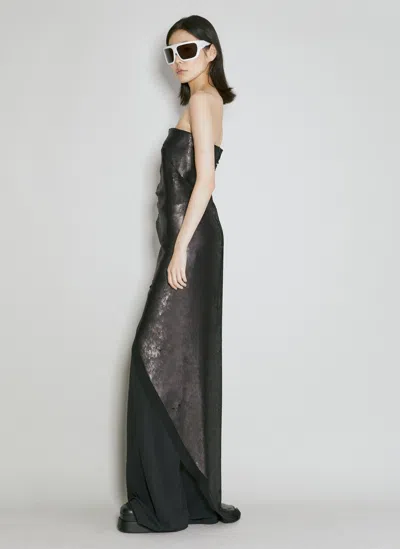Rick Owens Long Sequin Top In Black