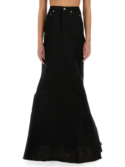 Rick Owens Long Skirt In Black