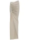 Rick Owens Edfu Slited Maxi Dress In Light Grey