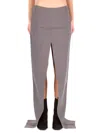 Rick Owens Long Skirt With Center Slits In Gray