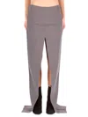 Rick Owens Long Skirt With Center Slits In Gray
