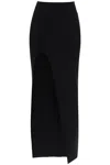 Rick Owens Long Skirt With Side Slit In Black (black)