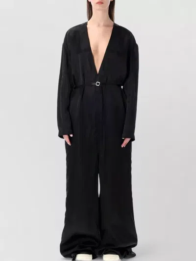 Rick Owens Long Sleeve Belted Jumpsuit Wide Leg