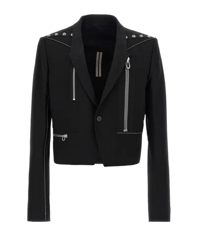 Rick Owens Long Sleeve Casual Jacket In Black