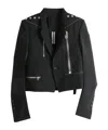 Rick Owens Alice Embellished Grain De Poudre Wool Jacket In Black