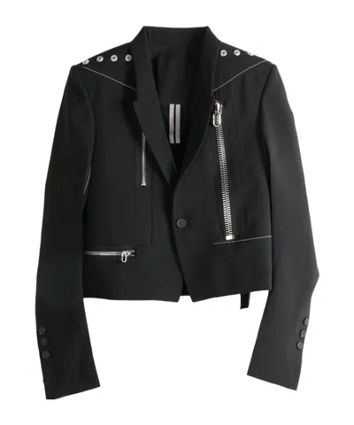 Rick Owens Long Sleeve Casual Jacket In Black