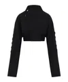 Rick Owens Womens Black Anthem Flight Cropped Woven Jacket In Black