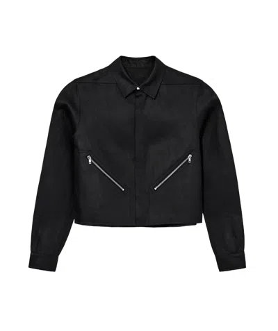 Rick Owens Long Sleeve Casual Jacket In Black