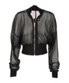 Rick Owens Organza Jacket Flight Jacket In Black