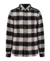 Rick Owens Virgin Wool Check Overshirt In Gray