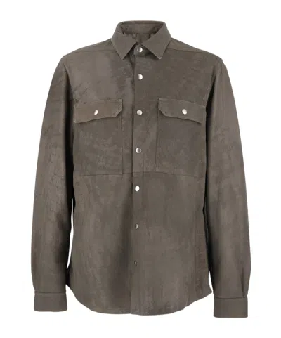 Rick Owens Long Sleeve Casual Jacket In Green