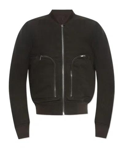 RICK OWENS ZIP-FASTENING POCKET BOMBER JACKET