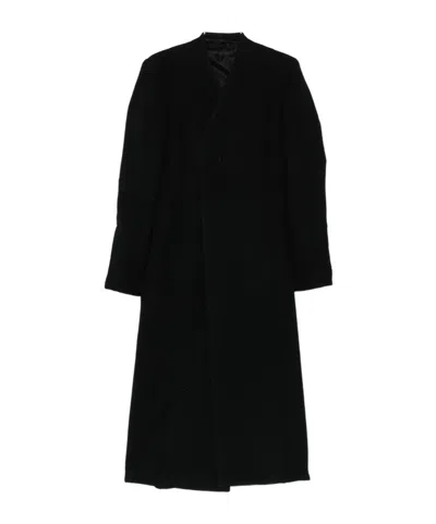 RICK OWENS OVERLAP-SEAM WOOL COAT