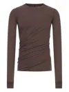 Rick Owens Long-sleeve Cotton T-shirt In Brown