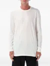 Rick Owens Long-sleeve Cotton T-shirt In White