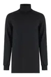Rick Owens Roll-neck Organic Cotton Jumper In Black