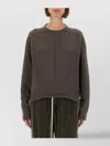 Rick Owens Long Sleeve Crew Neck Top With Dropped Shoulders In Gold