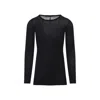 Rick Owens Long-sleeved Top With Subtle Back Closure In Black