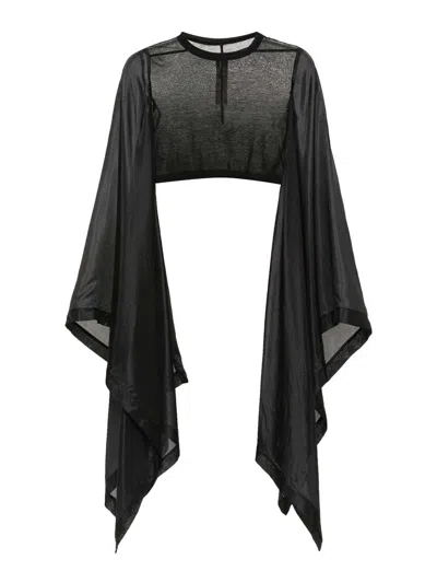 RICK OWENS LONG SLEEVE CROPPED T-SHIRT