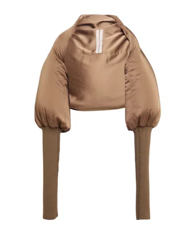 Rick Owens Long Sleeve Down Shrug In Brown