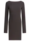 Rick Owens Ribbed Open-back Midi Dress In Gray