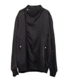 Rick Owens Anthem Jacket With Rounded Funnel Neck And Off-centre Zipper In Black