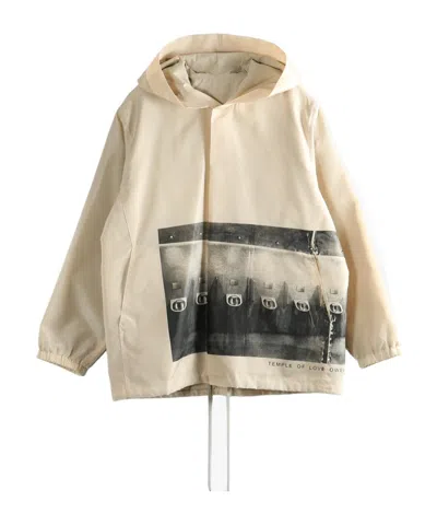 Rick Owens Temple Tour Hooded Jacket In White