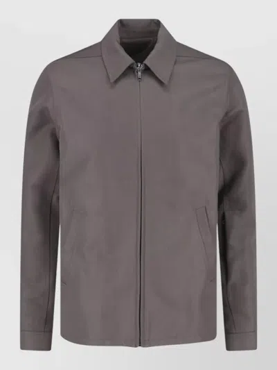 Rick Owens Long Sleeve Jacket Point Collar Buttons In Brown