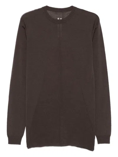 RICK OWENS LONG-SLEEVE KNIT TOP WITH VERTICAL SEAM