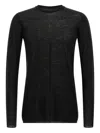Rick Owens Long-sleeve Lightweight Knit Top With Semi-sheer Texture In Black