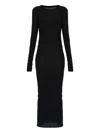Rick Owens Long-sleeve Midi Dress In Black
