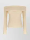 Rick Owens Long Sleeve Off Shoulder Knit Sweater In Neutral