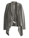 Rick Owens Long-sleeve Open-front Cardigan In Gray