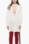 RICK OWENS LONG SLEEVE OVERSIZED T-SHIRT WITH CUT-OUT DETAIL