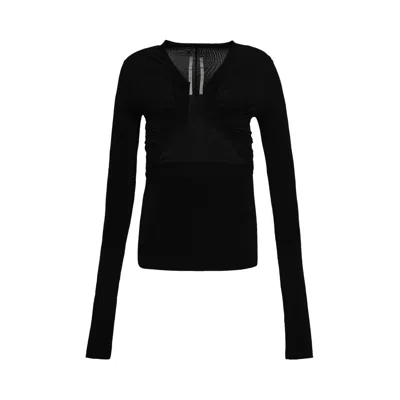 Pre-owned Rick Owens Long-sleeve Prong T-shirt 'black' | Women's Size 42
